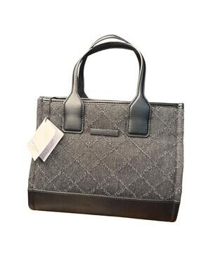 Kurt Geiger NWT London Small Surrey Denim Tote Bag Black Charcoal